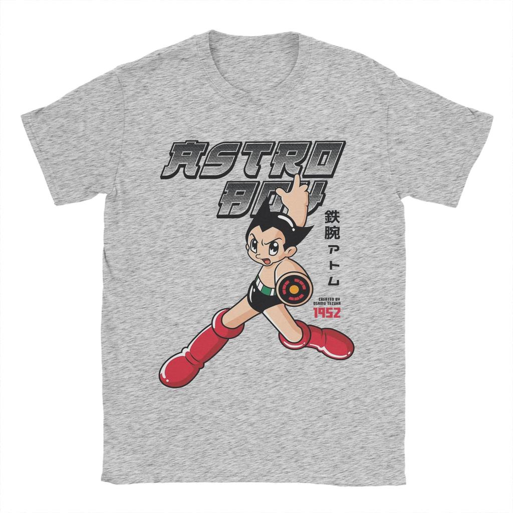 T-shirt Astro Boy da Uomo Vintage Puro Cotone Maglietta Girocollo Manica Corta T-shirt Abbigliamento Originale