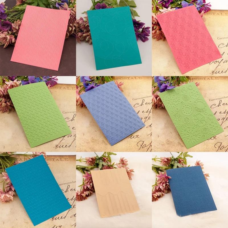 3D Textured Impressions Embossing Folder, Line Textured Dot Background Embossing Folder for Card Making DIY Craft Art Supplies