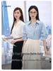 Women's Elegant V-Neck Lapel White Short-Sleeve Shirt, Chic Summer Style, Unique Design