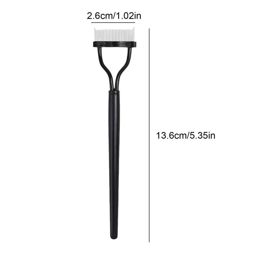 

New Eyelash Separator Metal Teeth Straight Eyelash Curler Beauty Makeup Stainless Eyelash Brush Comb Mascara Curl Makeup Tool чорний