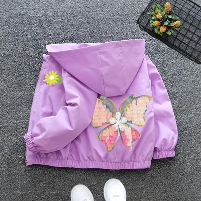 Girls' Hooded Windbreaker - 2025 Autumn Korean Style Jacket for Big Kids