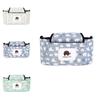 Functional White Bear Stroller Organizer Bag For Moms With Easy Closure
