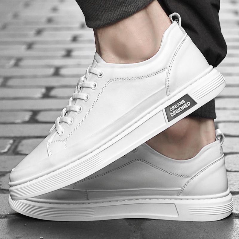 High-Quality Men's Leather Lace-Up Casual Shoe Fashionable Anti-Slip Flat-Bottomed Sports Shoe Outdoor Comfortable Driving Shoes