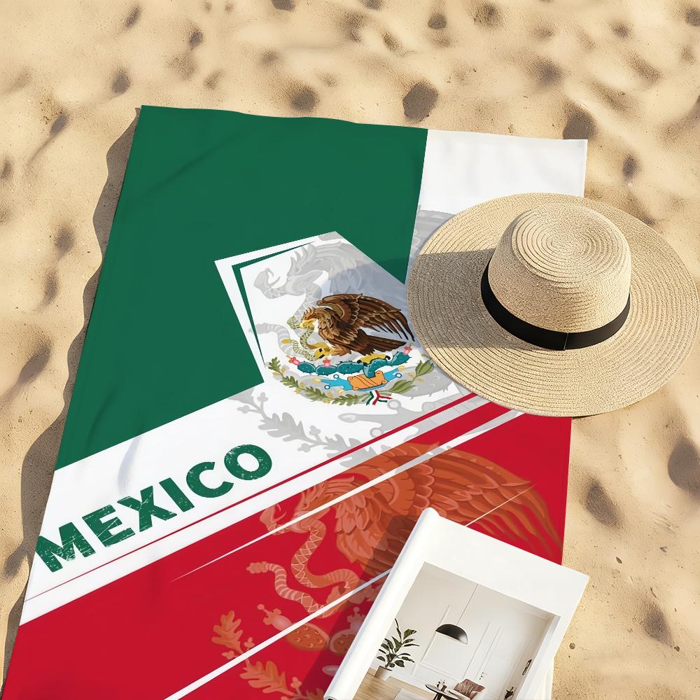 Flag Of Mexico Towel Soft Pool Gift For Travel Gym Shower Camping Quick Dry Sports Large Beach Towels