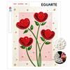 DIY Rahmenloses Perlenmalerei-Set Rote Rosen Glänzende Perlen Leinwandkunst Entspannendes Kreatives Bastelgeschenk für Frauen Erwachsene