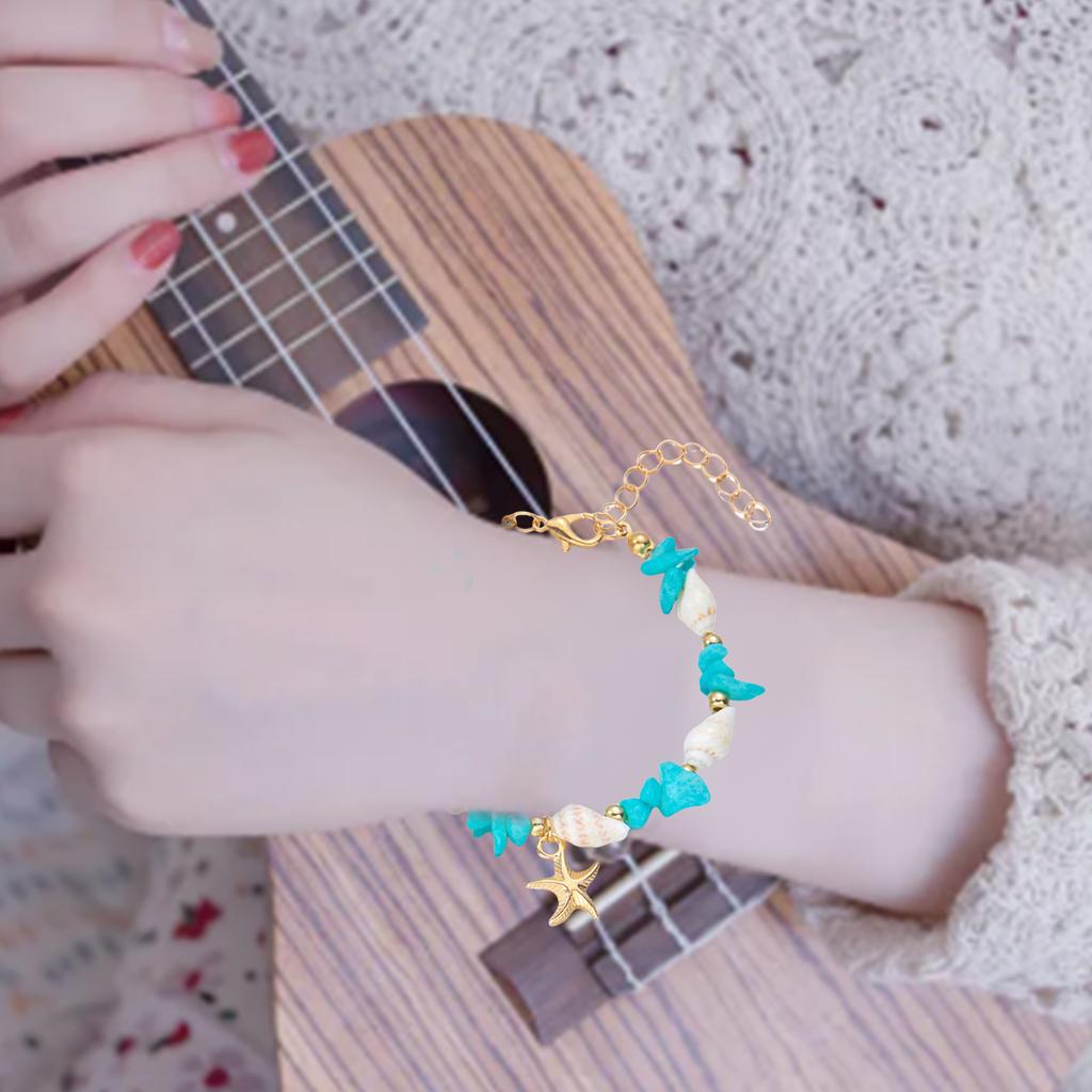 Fashion Ocean Charm Bracelet Beads Bracelet Alloy Texture Perfect for Youthful Women and Fashion Enthusiasts Present