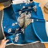 65Cm Square Pure Silk Square Scarf Elegant Silk Decorative Flower Design Necktie Small Neckerchief For Women