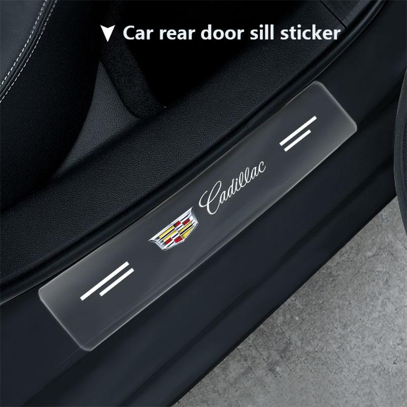 Car Door Sill Protector Stickers Transparent Decor Decal Threshold Strip For Cadillac CTS STS DTS SRX XLR ATX Escalade Seville Tiburon