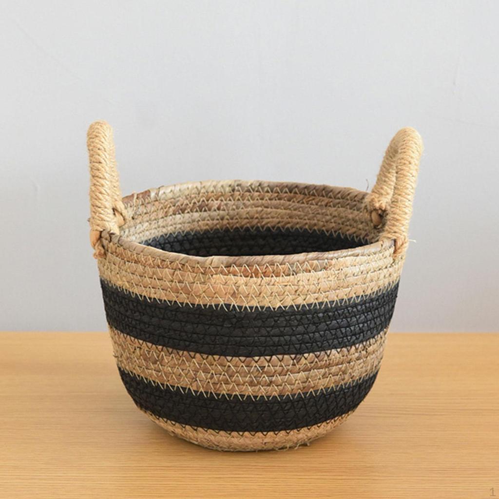 Woven Plant Basket Decorative Flower Pot Shopping Home Decor Planter Container Storage