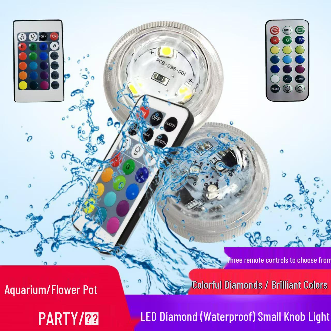 

Multi-Color Waterproof LED Underwater Remote-Control Light for Aquariums Pack of 2