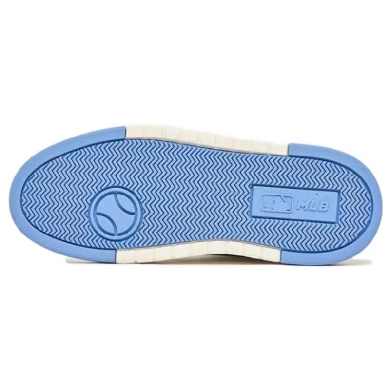 MLB Chunky Liner Basic Anti Slip Wear Resistant Mid Top Skateboard Shoes Unisex Blue White Sneakers 3ASXLM13N-07CBL
