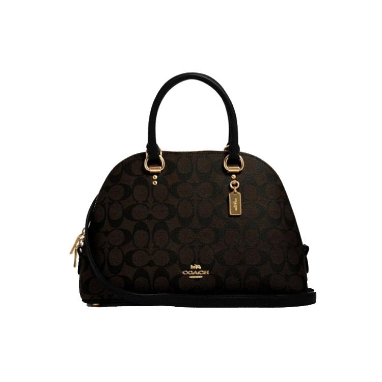 

Coach Katy 30 Monogram Print Leather Shell Bag Women Handbags Dark-Brown 2558-IMAA8 Basic Set (Bag+Dust Bag)