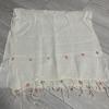 Used Ene Oya, Approximately 42cm Wide, 175cm Long, White, Stole, Small Flower Motif