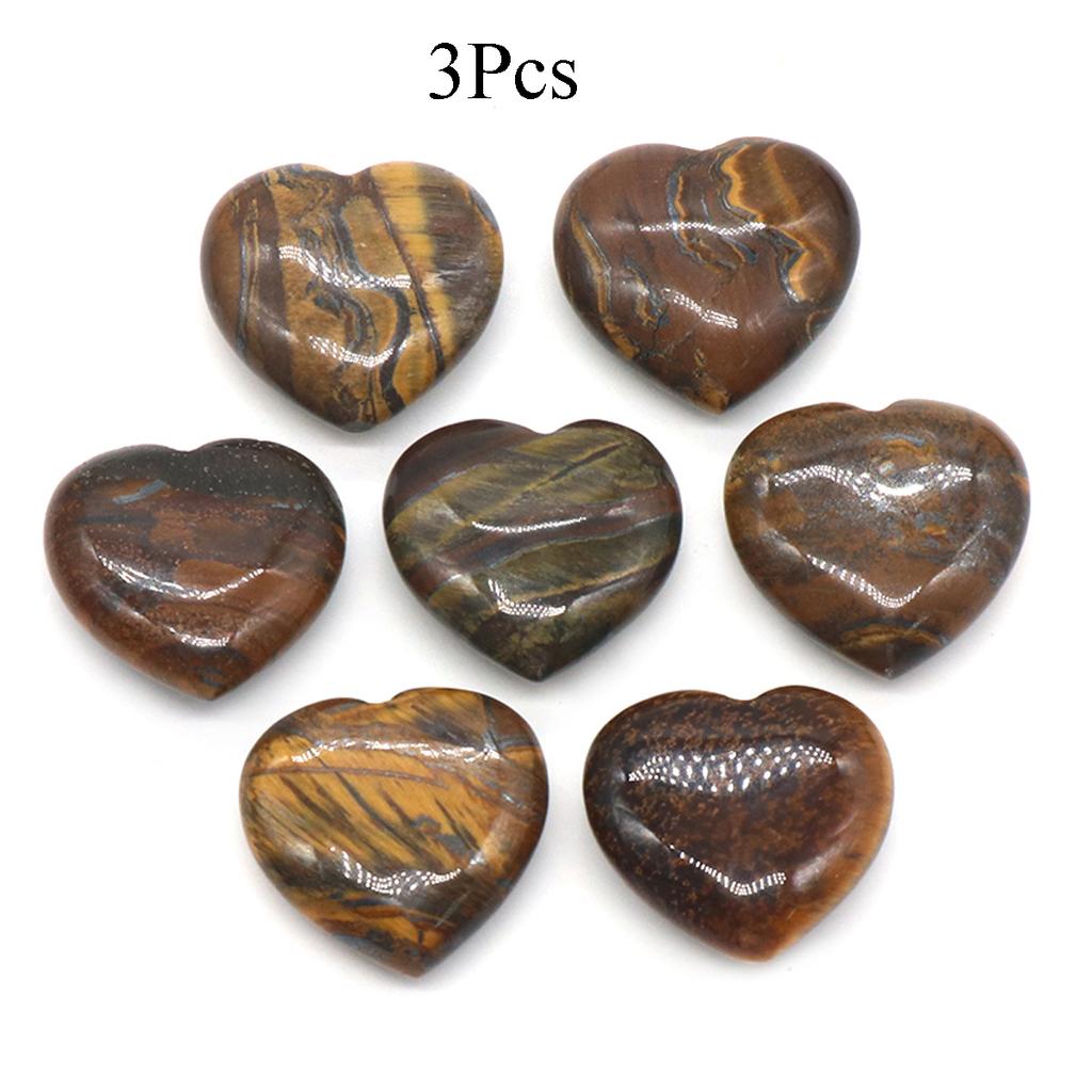 3Pcs, Assorted Natural Crystal Heart Stones Bulk Polished Healing Crystal Hearts for DIY Jewelry, Meditation, Reiki & Valentine's Day Gifts