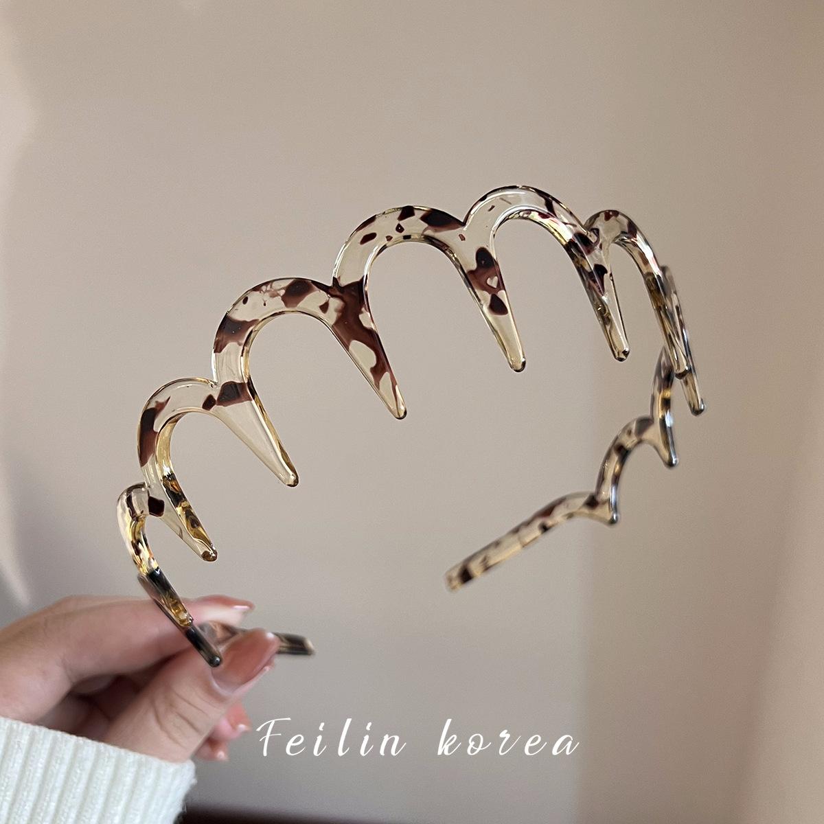 

Темпераментная тканевая волнистая повязка на голову, головной убор, женская повязка для умывания лица с зубцами, заколка для волос, высокая макушка, нескользящая, для прижимания выбивающихся волос, аксессуары для волос