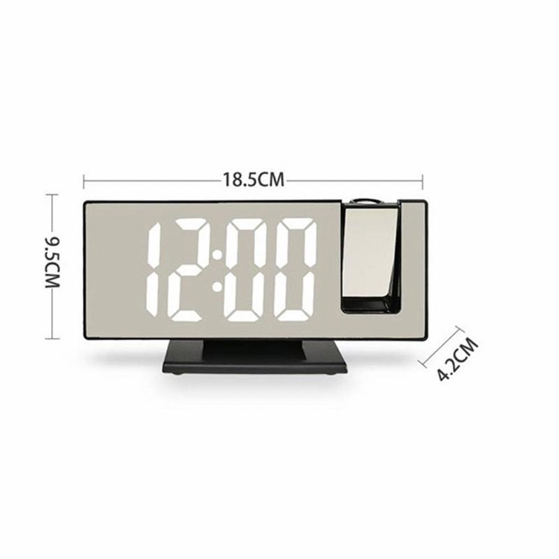 1 Pcs Mirror Multifunctional Projection Alarm Clock Intelligent Luminous Clock Bedroom Large Screen Projection Clock