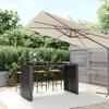 VidaXL Bar Table and Black Glass Top 185x80x110 Cm Poly Rattan, Party Table, Pub Table, Small Bar Table 362600