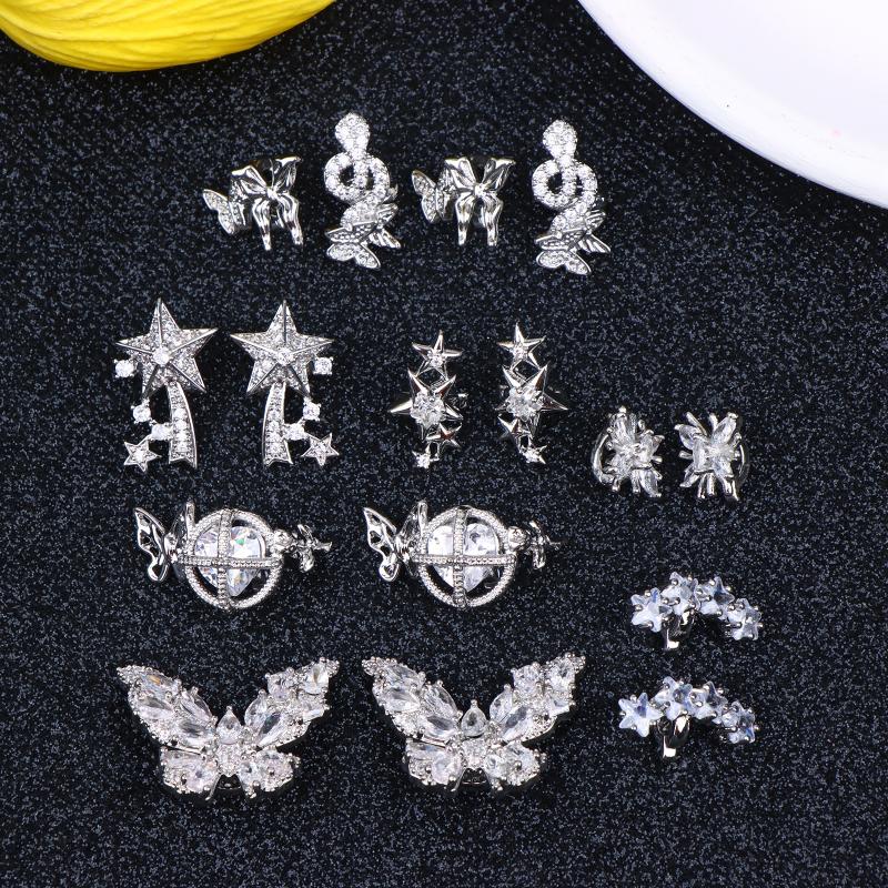2PCS Personalized Freeclip Blings Ear-Clip Accessories Earphone Earbuds Jewelry Little Star Earphone Rhinestone Buckle