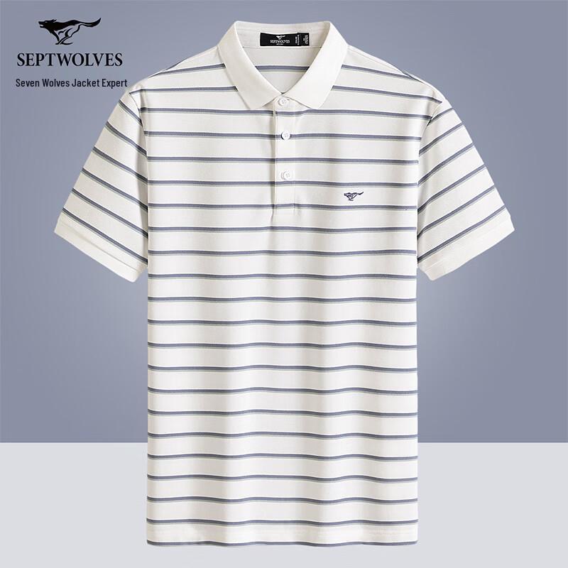 Seven Wolves Men s Striped Cooling Antibacterial Polo Shirt 175/92A