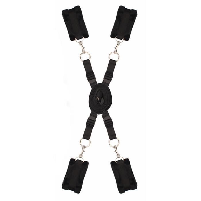 Ensemble de retenue de lit - DREAM TOYS - Bondage Dream Toys - Noir - Ajustable - Confortable