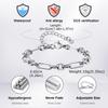 New Fahison Men's Chain Bracelet,Stainless Steel Silver Color Adjustbale Link Wristband,Hip Hop Jewelry Gift