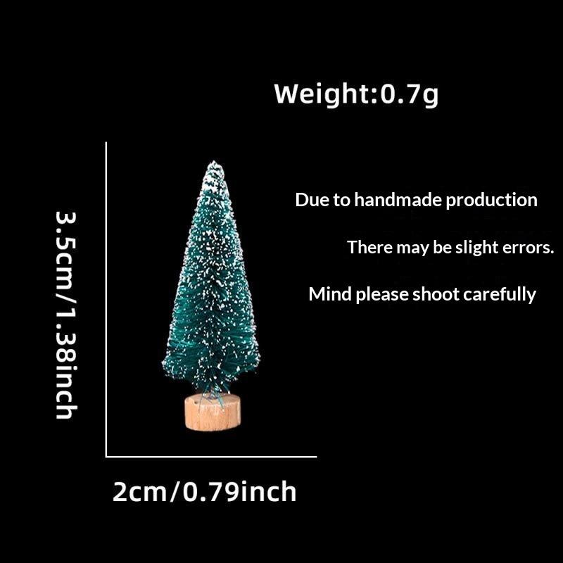 Mini Artificial Christmas Trees With Snow Frosted Finish Wooden Bases For Tabletop Decor Holiday Party Home Diy Crafts