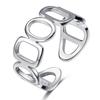 Minimalist Silver Color Cuff Rings for Women Couples New Fashion Creative Smooth Pattern Geometric Party Jewelry Gifts