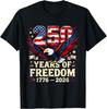 250 Years of Freedom 1776-2026 Semiquincentennial USA Flag T-Shirt