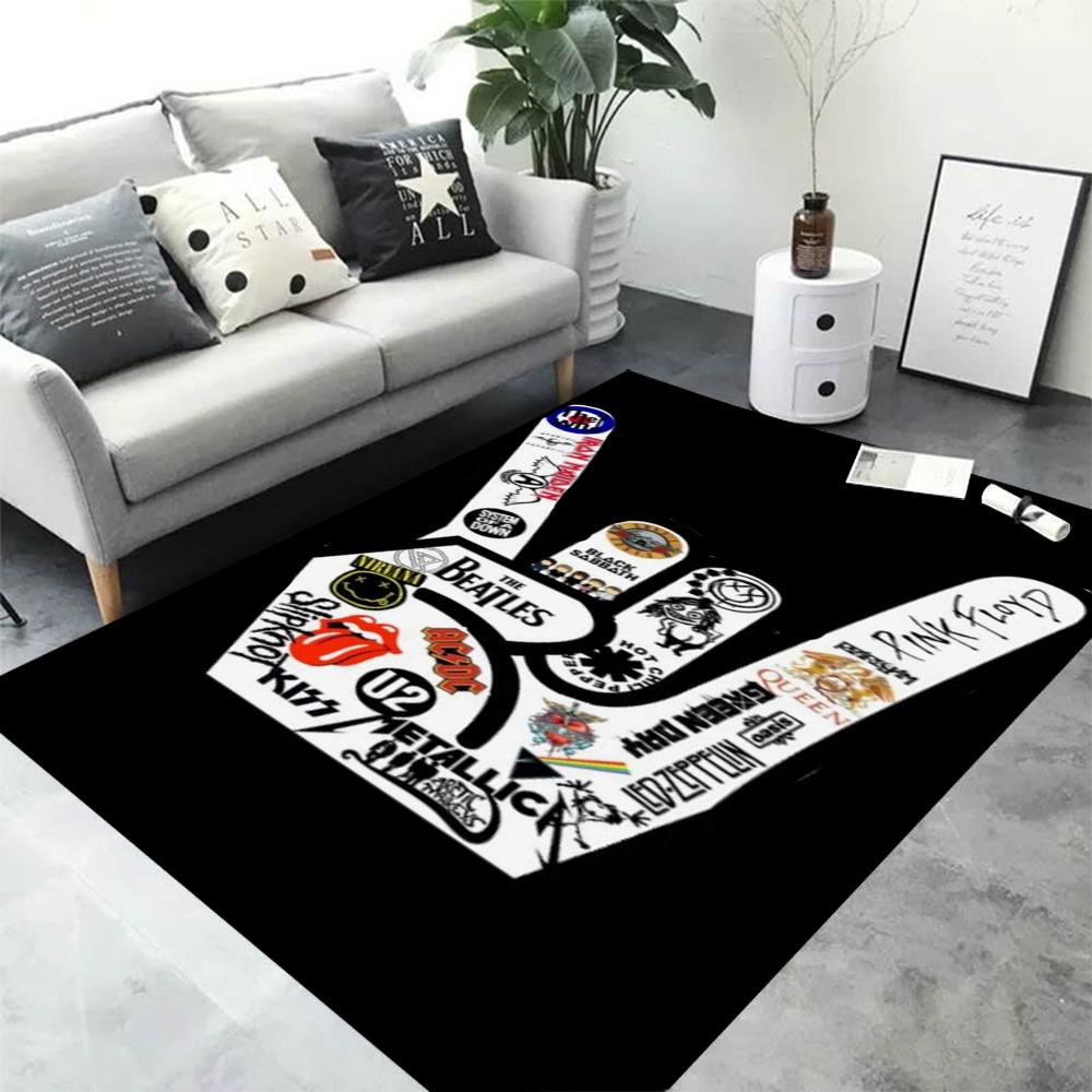 Gitarrenmuster Waschbarer Teppich für Wohnzimmer Musikzimmer Dekor Fußmatte Toilette Vintage Rutschfeste Fußmatte Sofa Couchtisch Teppich