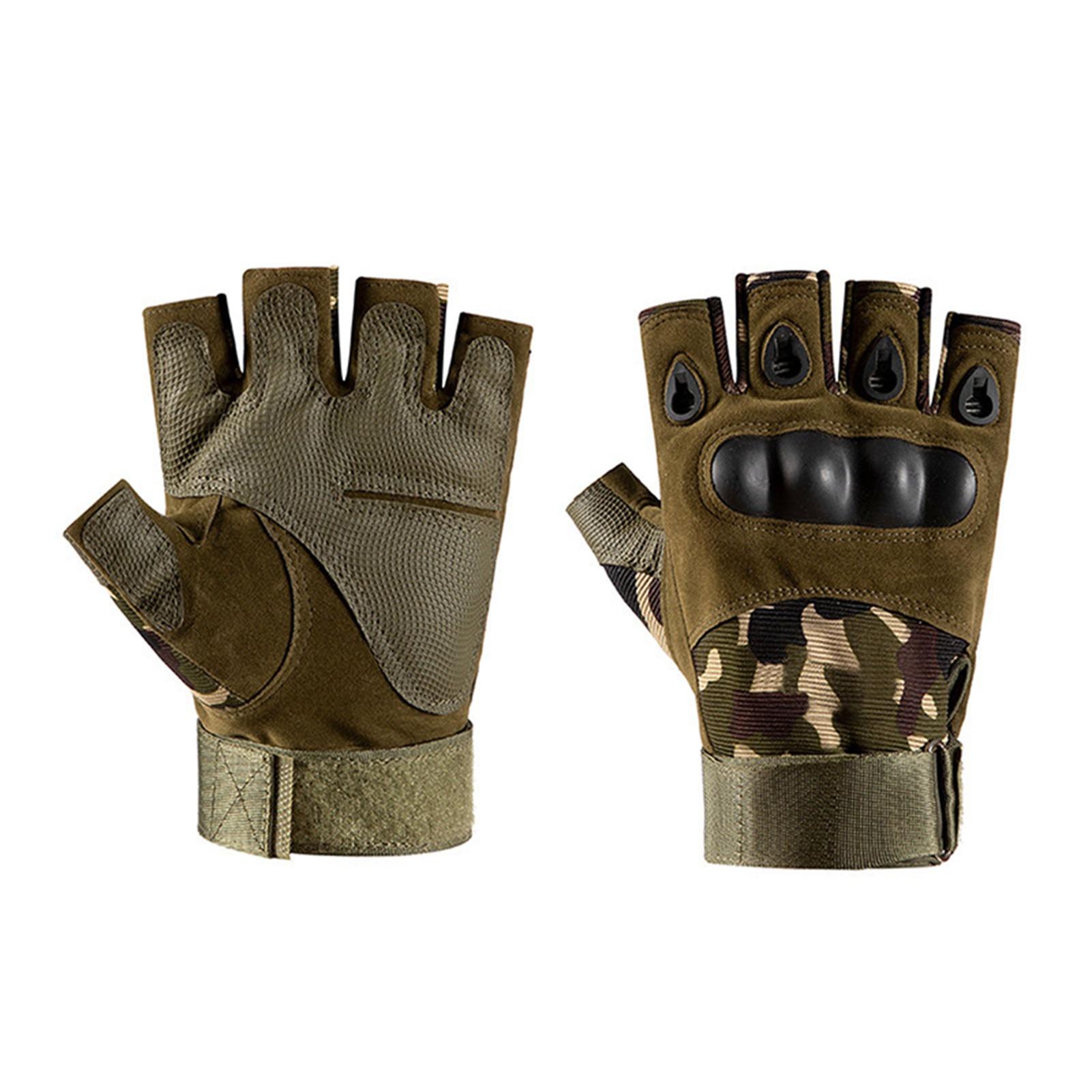 

Cycling Gloves Half Finger Anti Slip Silicone Breathable Hook and Loop Mountain Biking Gloves for XL камуфляжний