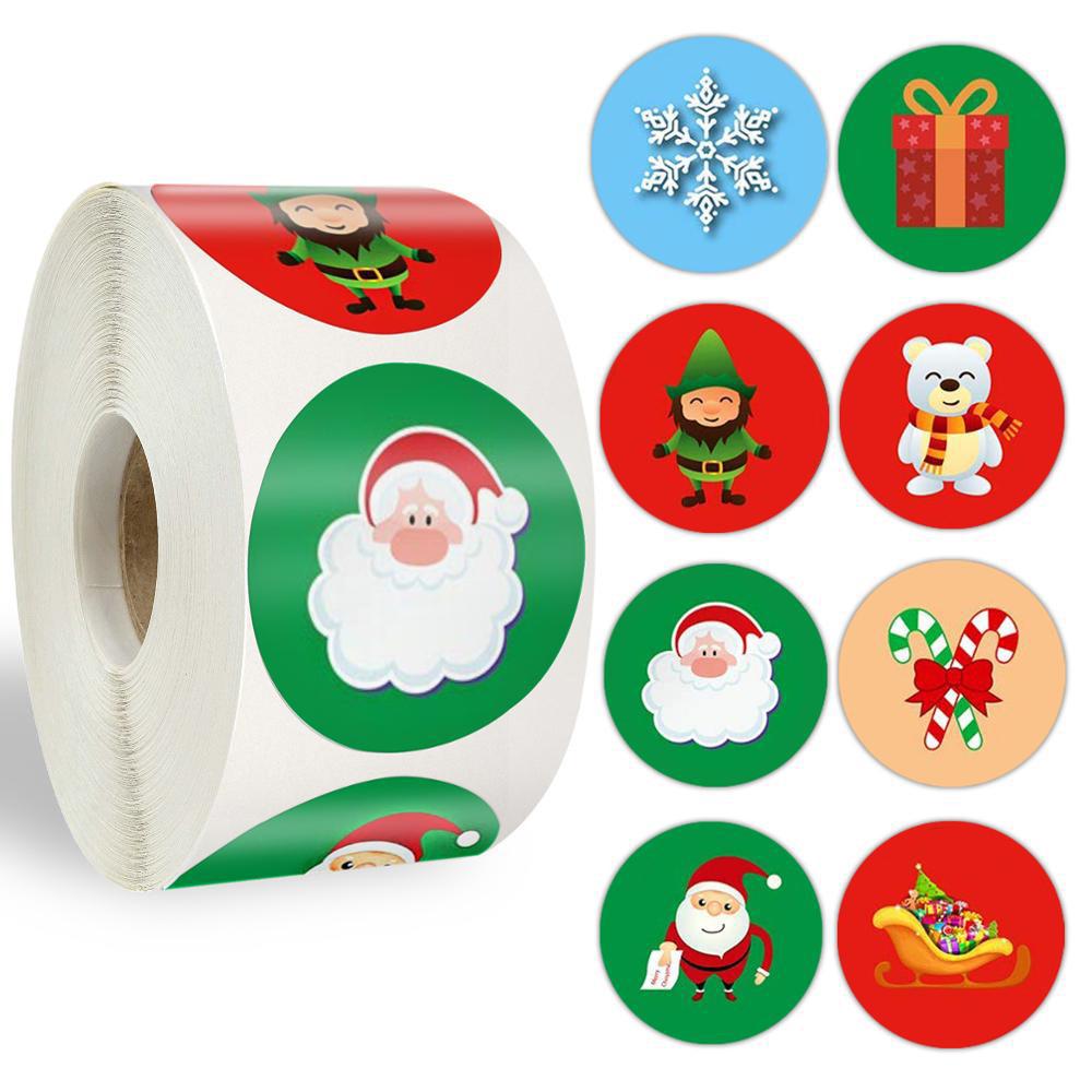3.8cm Christmas Sticker Roll - Gift Box Sealing Labels for Holiday Decoration