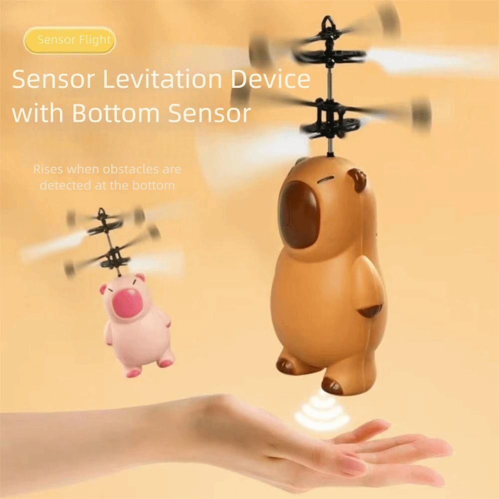 Anti-collision Cartoon Capybara Flying Toy Plastic Induction Capybara Aircraft  Over 14 Year old