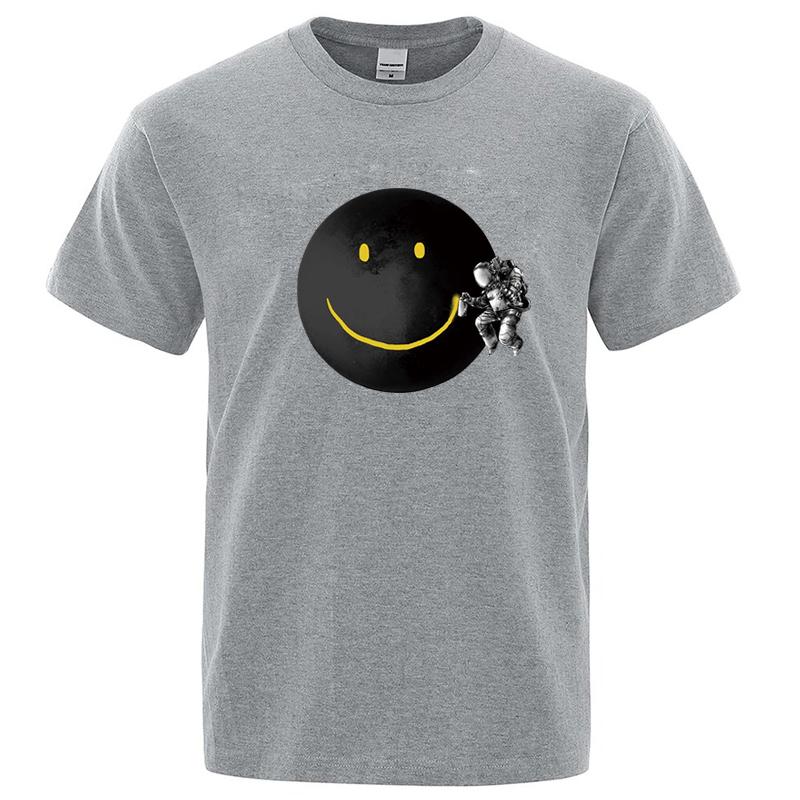 

Men s T-shirt High Quality 100% Cotton Funny Spaceman Printing Casual Loose O-neck Men Short Sleeve T-shirt Male Hip Hop Tee Top S разноцветный