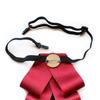 Silk Ribbon Bowtie Brooch Pin Mens Women Wedding Party Vintage Pretied Necktie Clip Crystal Bowknot Shirt Collar Tie