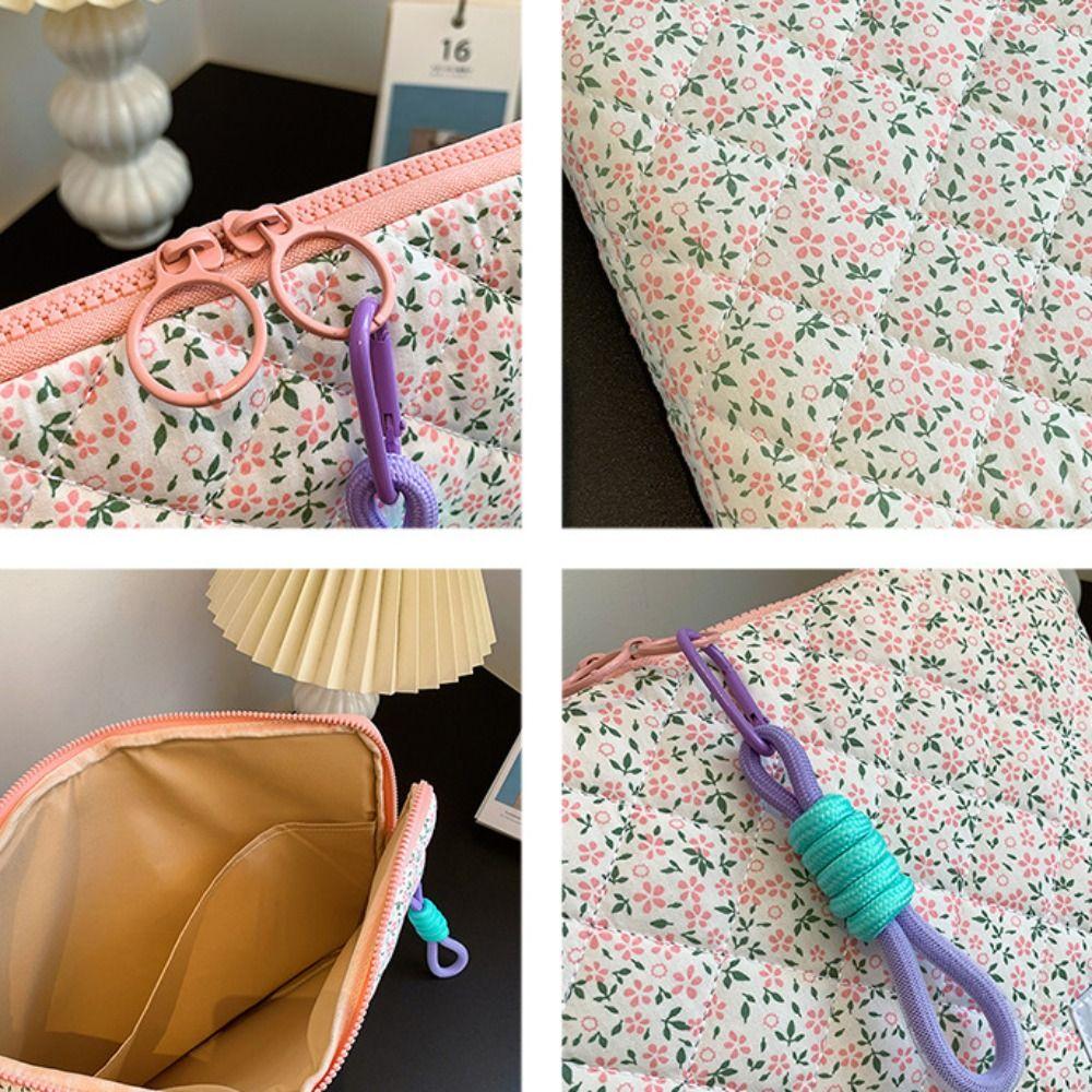 Floral Student Laptop Bag Puffy Tablet Sleeve Bag Cute Tablet Protective Case School