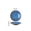 Nordic Blue Ceramic Dinner Plate Restaurant Pasta Steak Plates Home Fruit Salad Bowl Cake Dessert Kitchen Utensils