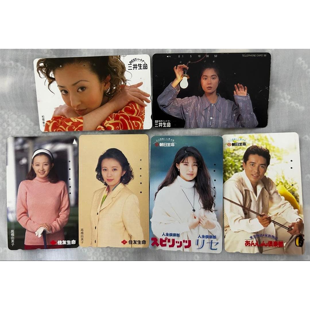 Mitsui, Sumitomo Life Insurance Used Telephone Card Set of 6 Yumiko Takahashi, Hiromi Go and others