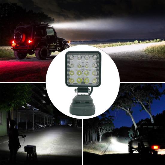 Portable Cordless Work Light, Multi-Angle Adjustable Waterproof Lamp with 16 LEDs, High Brightness Mini Emergency Light for Outdoor Camping