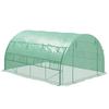 Polytunnel Greenhouse Walk-in Grow House Tent with Roll-up Sidewalls, Zipped Door and 8 Windows, 4x3x2m Green