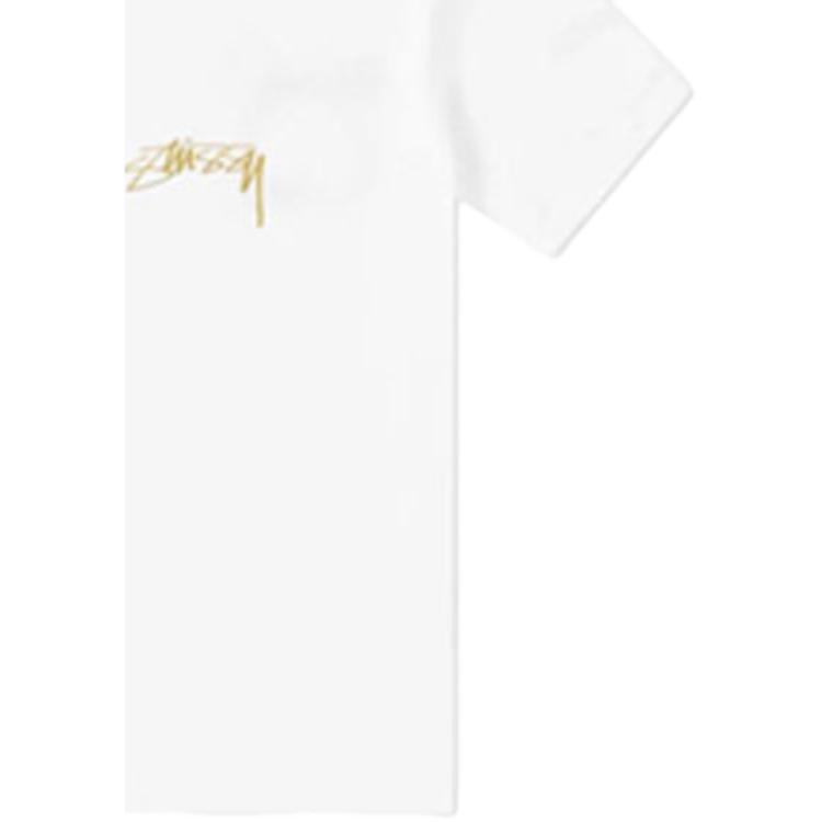 Stussy Embroidered Logo Short Sleeve American Vintage T-Shirt Unisex Tops White 1904268-02