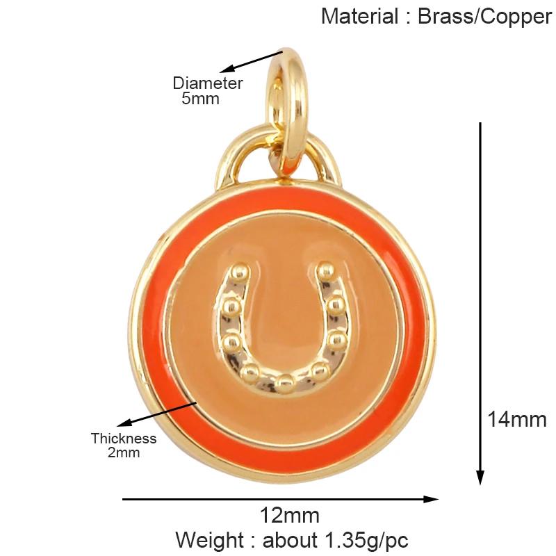 Trendy Colorful Enamel Geometry Charm Pendant,Real 18k Gold Plated Zircon Necklace Bracelet Jewelry Findings Supplies S43