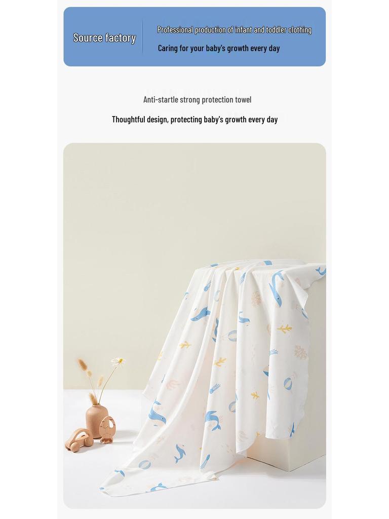 All-Season Cotton Baby Bath Towel & Swaddle Blanket for Newborns (1-3 Months)