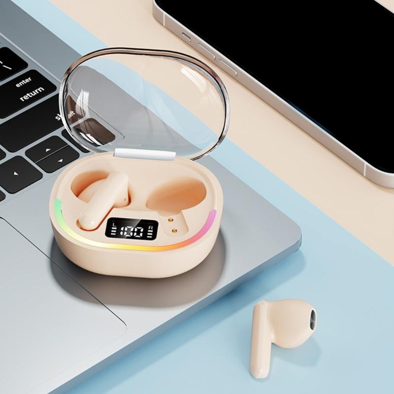 Clear Charging Case Bluetooth-compatible Earbuds With Charging Case Sport EarBuds HiFi Sound Quality LED Display