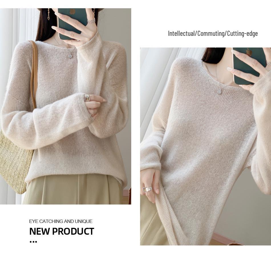 Women's Plus Size Long Knitted Sweater - Versatile Autumn/Winter 2025 Design