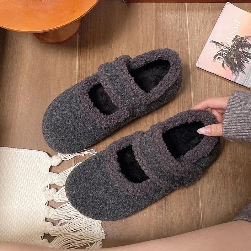 

Модные зимние однотонные балетки слипоны с круглым носком женская обувь на распродаже 2025 высокое качество низкий каблук новинка неглубокие модные балетки 35 серый