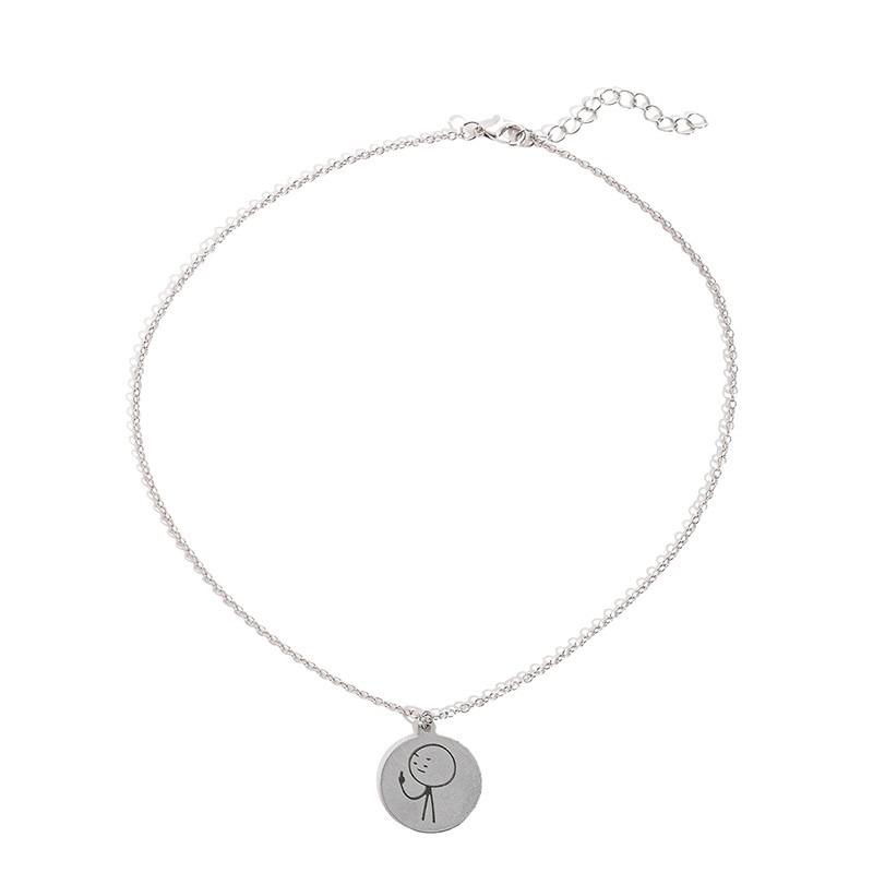Couple Necklace Fashion Simple Round Cartoon Pendant Women's Personality Trend Jewelry Necklace