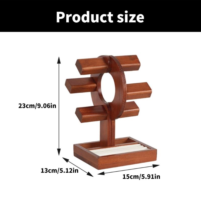 Multipurpose Adjustable Sturdy Wood Jewelry Display Stand for Watches Bracelets and Bangles Elegant Showcases