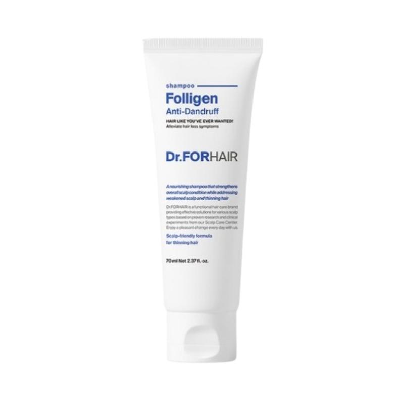 Dr.FORHAIR Folligen Anti-Dandruff Scalp Shampoo 70ml – Flake & Scalp Buildup Care, Cooling Moisture Cleanse 70ml