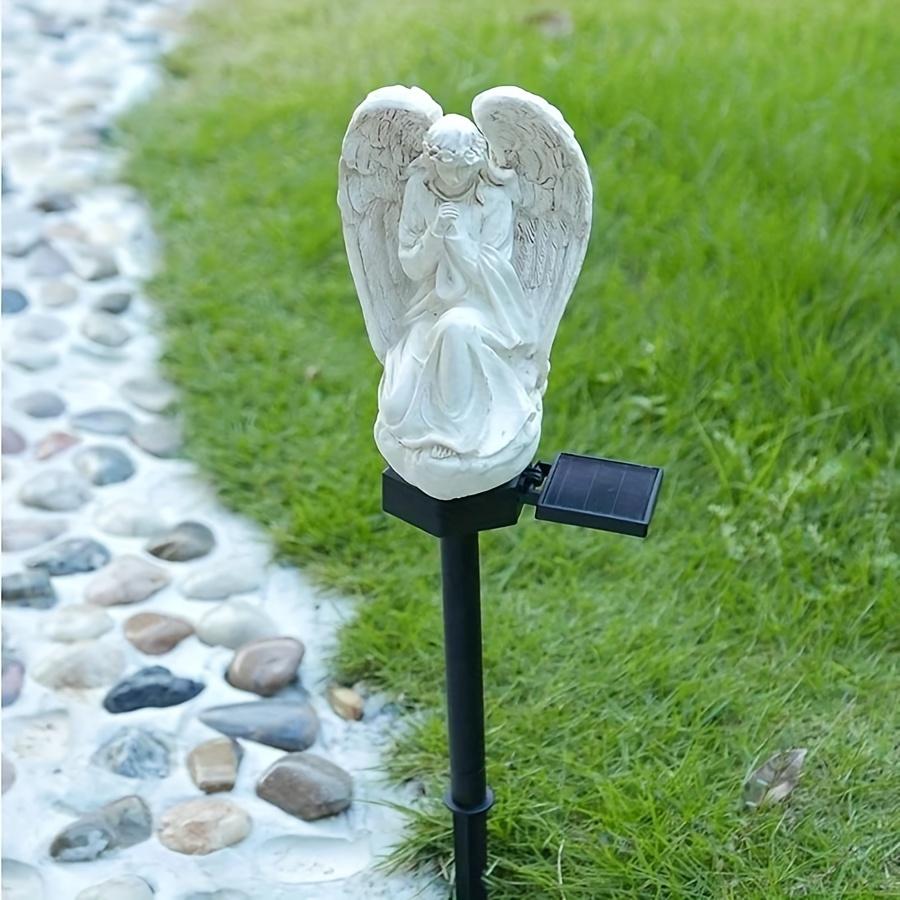 Waterproof Solar Resin Angel Lamp Outdoor Solar Statues Light for Cemetery Yard Lawn Pathway Graves Memorial Gardens Decoration