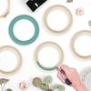 Unfinished Wooden Rings For Crafts, 75Mm Natural Solid Wood Rings For DIY Macrame And Jewelry 20PCS